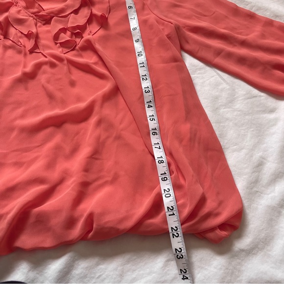 Covington Coral Chiffon Ruffle Blouse Layered Ruffle Top Women’s Small Coquette - Picture 9 of 14